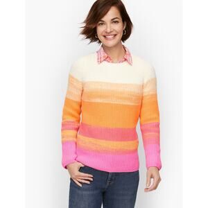 🧺 5 for $25 Sale Talbots Shaker Stitch Ombre Stripe Bateau Neck Sweater Small